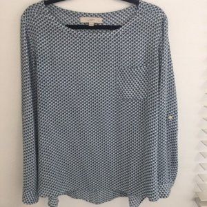 Loft womens blue/white blouse